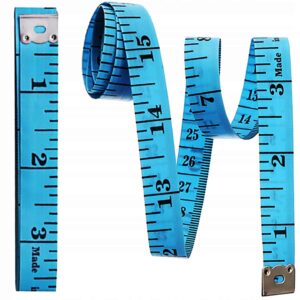 Centimetru de croitorie clasic lungime 150cm din polietilena imprimare fata dubla in centimetri si inch albastru 1