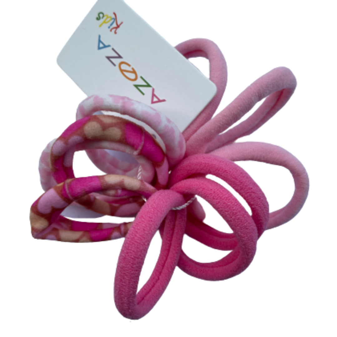 Set 10 elastice par multicolor pentru copii roz