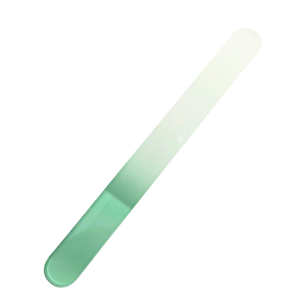 Pila profesionala de unghii din sticla abraziva cu varf rotunjit cu 2 fete 19.5 x 2cm verde
