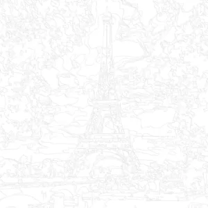 Set pictura pe numere panza canvas pe rama lemn dimensiune 40x50 3 pensule si vopsea acrilica model Turn Eiffel 9