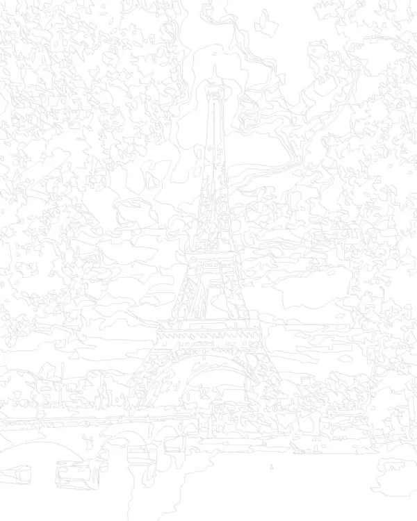 Set pictura pe numere panza canvas pe rama lemn dimensiune 40x50 3 pensule si vopsea acrilica model Turn Eiffel 9