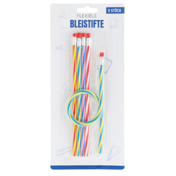 Set 5 creioane flexibile 18 cm multicolor 2