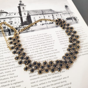 Choker elegant cu cristale Baroque Black 112a 2