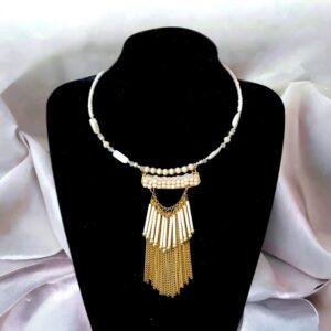 Colier de zi tip choker Barcelona Cream 140 3