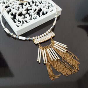 Colier de zi tip choker Barcelona Cream 140a 3