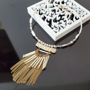 Colier de zi tip choker Barcelona Cream 140b 2