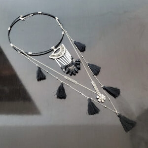 Colier de zi tip choker in straturi Aria Black