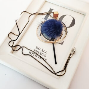 Colier cu pandantiv pufos Fluffy blue 267b 1