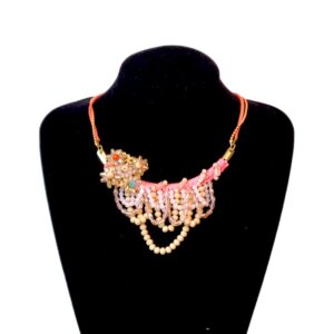 Colier din cristale fatetate Romantic pink 277 4