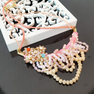 Colier din cristale fatetate Romantic pink 277c 1