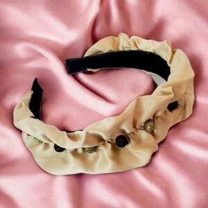 Bentita din matase cu perle Blanche