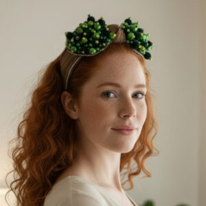 Bentita cu perle Melia green