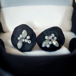 Cercei petala Statement rose black 14 2