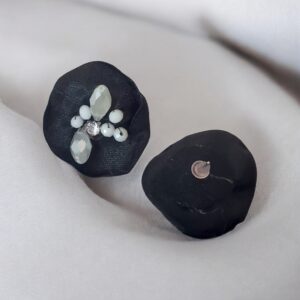 Cercei petala Statement rose black 14 4