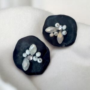 Cercei petala Statement rose black 14 5