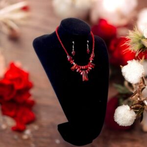 Set colier si cercei Valencia cherry