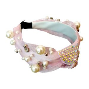 Bentita cu perle Sunkiss roz