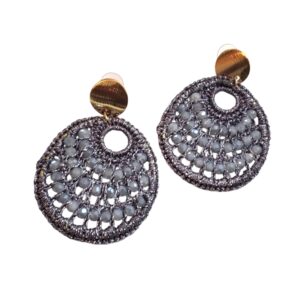 Cercei Macrame gri