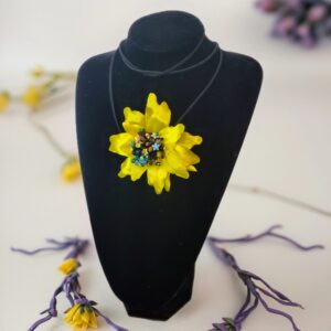 Colier de tip choker Silky galben